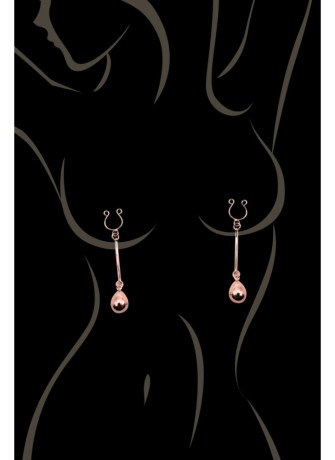 Bijou pince téton, forme perle doré rose - SO-0189
